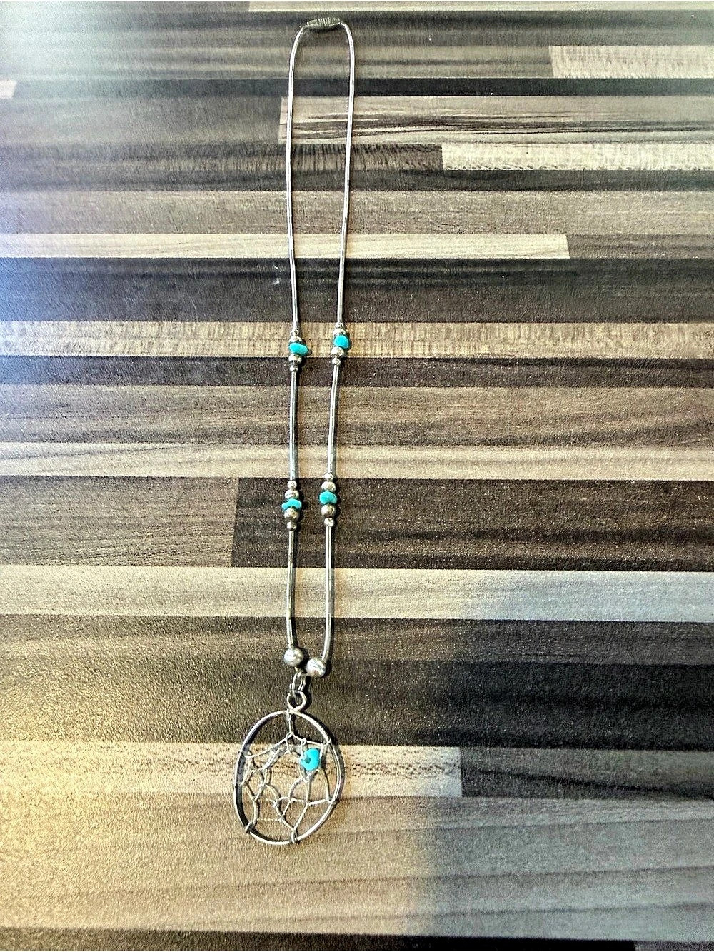 Dainty 16" Liquid Sterling Silver Necklace with Dreamcatcher Sterling Silver 412